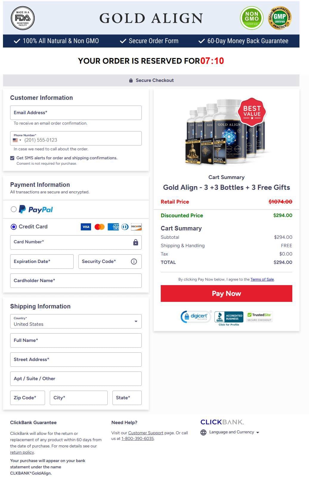 Gold Align-Secure-Checkout
